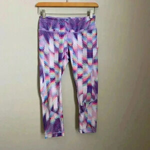 Zella Live In Crop Leggings‎ Purple Pattern Size XS